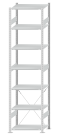 SCHULTE Steckregal, Fachbodenregale Stecksystem, Grundregal, einseitig nutzbar, H3000xB750xT500 mm, 7 Fachböden, Fachlast 150 kg, RAL 7035 lichtgrau
