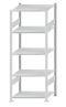 SCHULTE Steckregal, Fachbodenregale Stecksystem, Grundregal, beidseitig nutzbar, H2000xB750xT600 mm, 5 Fachböden, Fachlast 150 kg, RAL 7035 lichtgrau