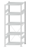 SCHULTE Steckregal, Fachbodenregale Stecksystem, Grundregal, einseitig nutzbar, H2000xB750xT600 mm, 5 Fachböden, Fachlast 150 kg, RAL 7035 lichtgrau
