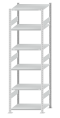 SCHULTE Steckregal, Fachbodenregale Stecksystem, Grundregal, beidseitig nutzbar, H2500xB750xT600 mm, 6 Fachböden, Fachlast 150 kg, RAL 7035 lichtgrau