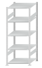 SCHULTE Steckregal, Fachbodenregale Stecksystem, Grundregal, beidseitig nutzbar, H2000xB750xT800 mm, 5 Fachböden, Fachlast 150 kg, RAL 7035 lichtgrau