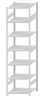 SCHULTE Steckregal, Fachbodenregale Stecksystem, Grundregal, beidseitig nutzbar, H3000xB750xT800 mm, 7 Fachböden, Fachlast 150 kg, RAL 7035 lichtgrau
