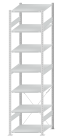 SCHULTE Steckregal, Fachbodenregale Stecksystem, Grundregal, einseitig nutzbar, H3000xB750xT800 mm, 7 Fachböden, Fachlast 150 kg, RAL 7035 lichtgrau