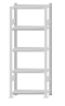 SCHULTE Steckregal, Fachbodenregale Stecksystem, Grundregal, beidseitig nutzbar, H2000xB750xT300 mm, 5 Fachböden, Fachlast 250 kg, RAL 7035 lichtgrau