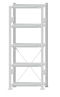 SCHULTE Steckregal, Fachbodenregale Stecksystem, Grundregal, einseitig nutzbar, H2000xB750xT300 mm, 5 Fachböden, Fachlast 250 kg, RAL 7035 lichtgrau