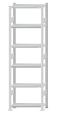 SCHULTE Steckregal, Fachbodenregale Stecksystem, Grundregal, beidseitig nutzbar, H2500xB750xT300 mm, 6 Fachböden, Fachlast 250 kg, RAL 7035 lichtgrau