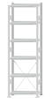 SCHULTE Steckregal, Fachbodenregale Stecksystem, Grundregal, einseitig nutzbar, H2500xB750xT300 mm, 6 Fachböden, Fachlast 250 kg, RAL 7035 lichtgrau