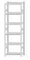 SCHULTE Steckregal, Fachbodenregale Stecksystem, Grundregal, beidseitig nutzbar, H2500xB750xT400 mm, 6 Fachböden, Fachlast 250 kg, RAL 7035 lichtgrau