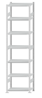 SCHULTE Steckregal, Fachbodenregale Stecksystem, Grundregal, beidseitig nutzbar, H3000xB750xT400 mm, 7 Fachböden, Fachlast 250 kg, RAL 7035 lichtgrau
