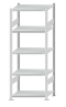 SCHULTE Steckregal, Fachbodenregale Stecksystem, Grundregal, beidseitig nutzbar, H2000xB750xT500 mm, 5 Fachböden, Fachlast 250 kg, RAL 7035 lichtgrau