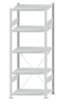 SCHULTE Steckregal, Fachbodenregale Stecksystem, Grundregal, einseitig nutzbar, H2000xB750xT500 mm, 5 Fachböden, Fachlast 250 kg, RAL 7035 lichtgrau