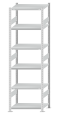 SCHULTE Steckregal, Fachbodenregale Stecksystem, Grundregal, beidseitig nutzbar, H2500xB750xT500 mm, 6 Fachböden, Fachlast 250 kg, RAL 7035 lichtgrau