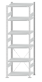 SCHULTE Steckregal, Fachbodenregale Stecksystem, Grundregal, einseitig nutzbar, H2500xB750xT500 mm, 6 Fachböden, Fachlast 250 kg, RAL 7035 lichtgrau