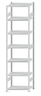 SCHULTE Steckregal, Fachbodenregale Stecksystem, Grundregal, beidseitig nutzbar, H3000xB750xT500 mm, 7 Fachböden, Fachlast 250 kg, RAL 7035 lichtgrau