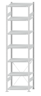 SCHULTE Steckregal, Fachbodenregale Stecksystem, Grundregal, einseitig nutzbar, H3000xB750xT500 mm, 7 Fachböden, Fachlast 250 kg, RAL 7035 lichtgrau