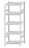SCHULTE Steckregal, Fachbodenregale Stecksystem, Grundregal, beidseitig nutzbar, H2000xB750xT600 mm, 5 Fachböden, Fachlast 250 kg, RAL 7035 lichtgrau