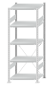 SCHULTE Steckregal, Fachbodenregale Stecksystem, Grundregal, einseitig nutzbar, H2000xB750xT600 mm, 5 Fachböden, Fachlast 250 kg, RAL 7035 lichtgrau