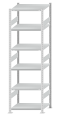 SCHULTE Steckregal, Fachbodenregale Stecksystem, Grundregal, beidseitig nutzbar, H2500xB750xT600 mm, 6 Fachböden, Fachlast 250 kg, RAL 7035 lichtgrau