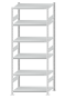 SCHULTE Steckregal, Fachbodenregale Stecksystem, Grundregal, beidseitig nutzbar, H2500xB1000xT600 mm, 6 Fachböden, Fachlast 250 kg, RAL 7035 lichtgrau