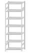 SCHULTE Steckregal, Fachbodenregale Stecksystem, Grundregal, beidseitig nutzbar, H3000xB1000xT600 mm, 7 Fachböden, Fachlast 250 kg, RAL 7035 lichtgrau