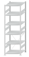 SCHULTE Steckregal, Fachbodenregale Stecksystem, Grundregal, einseitig nutzbar, H2500xB750xT800 mm, 6 Fachböden, Fachlast 250 kg, RAL 7035 lichtgrau