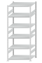 SCHULTE Steckregal, Fachbodenregale Stecksystem, Grundregal, beidseitig nutzbar, H2500xB1000xT800 mm, 6 Fachböden, Fachlast 250 kg, RAL 7035 lichtgrau