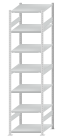 SCHULTE Steckregal, Fachbodenregale Stecksystem, Grundregal, beidseitig nutzbar, H3000xB750xT800 mm, 7 Fachböden, Fachlast 250 kg, RAL 7035 lichtgrau