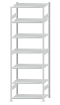 SCHULTE Steckregal, Fachbodenregale Stecksystem, Grundregal, beidseitig nutzbar, H3000xB1000xT600 mm, 7 Fachböden, Fachlast 85 kg, RAL 7035 lichtgrau