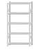 SCHULTE Steckregal, Fachbodenregale Stecksystem, Grundregal, beidseitig nutzbar, H2000xB1000xT300 mm, 5 Fachböden, Fachlast 330 kg, RAL 7035 lichtgrau