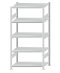 SCHULTE Steckregal, Fachbodenregale Stecksystem, Grundregal, beidseitig nutzbar, H2000xB1000xT600 mm, 5 Fachböden, Fachlast 330 kg, RAL 7035 lichtgrau