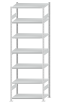 SCHULTE Steckregal, Fachbodenregale Stecksystem, Grundregal, beidseitig nutzbar, H3000xB1000xT600 mm, 7 Fachböden, Fachlast 330 kg, RAL 7035 lichtgrau