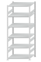 SCHULTE Steckregal, Fachbodenregale Stecksystem, Grundregal, beidseitig nutzbar, H2500xB1000xT800 mm, 6 Fachböden, Fachlast 330 kg, RAL 7035 lichtgrau