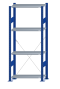 SCHULTE Steckregal, Fachbodenregale Stecksystem, Grundregal, einseitig nutzbar, H1800xB750xT300 mm, 4 Fachböden, Fachlast 150 kg, RAL 5010 enzianblau / verzinkt