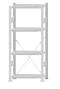 SCHULTE Steckregal, Fachbodenregale Stecksystem, Grundregal, einseitig nutzbar, H1800xB750xT300 mm, 4 Fachböden, Fachlast 250 kg, RAL 7035 lichtgrau