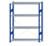 SCHULTE Steckregal, Fachbodenregale Stecksystem, Grundregal, einseitig nutzbar, H1800xB1300xT400 mm, 4 Fachböden, Fachlast 150 kg, RAL 5010 enzianblau / verzinkt