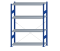 SCHULTE Steckregal, Fachbodenregale Stecksystem, Grundregal, einseitig nutzbar, H1800xB1300xT400 mm, 4 Fachböden, Fachlast 250 kg, RAL 5010 enzianblau / verzinkt