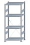 SCHULTE Steckregal, Fachbodenregale Stecksystem, Grundregal, einseitig nutzbar, H1800xB750xT500 mm, 4 Fachböden, Fachlast 250 kg, sendzimirverzinkt