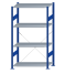 SCHULTE Steckregal, Fachbodenregale Stecksystem, Grundregal, einseitig nutzbar, H1800xB1000xT500 mm, 4 Fachböden, Fachlast 150 kg, RAL 5010 enzianblau / verzinkt