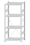 SCHULTE Steckregal, Fachbodenregale Stecksystem, Grundregal, einseitig nutzbar, H1800xB750xT500 mm, 4 Fachböden, Fachlast 250 kg, RAL 7035 lichtgrau