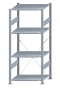 SCHULTE Steckregal, Fachbodenregale Stecksystem, Grundregal, einseitig nutzbar, H1800xB750xT600 mm, 4 Fachböden, Fachlast 150 kg, sendzimirverzinkt