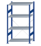 SCHULTE Steckregal, Fachbodenregale Stecksystem, Grundregal, einseitig nutzbar, H1800xB1000xT600 mm, 4 Fachböden, Fachlast 150 kg, RAL 5010 enzianblau / verzinkt
