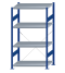 SCHULTE Steckregal, Fachbodenregale Stecksystem, Grundregal, einseitig nutzbar, H1800xB1000xT600 mm, 4 Fachböden, Fachlast 250 kg, RAL 5010 enzianblau / verzinkt