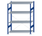 SCHULTE Steckregal, Fachbodenregale Stecksystem, Grundregal, einseitig nutzbar, H1800xB1300xT600 mm, 4 Fachböden, Fachlast 150 kg, RAL 5010 enzianblau / verzinkt