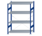 SCHULTE Steckregal, Fachbodenregale Stecksystem, Grundregal, einseitig nutzbar, H1800xB1300xT600 mm, 4 Fachböden, Fachlast 250 kg, RAL 5010 enzianblau / verzinkt