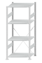 SCHULTE Steckregal, Fachbodenregale Stecksystem, Grundregal, einseitig nutzbar, H1800xB750xT600 mm, 4 Fachböden, Fachlast 150 kg, RAL 7035 lichtgrau