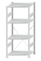 SCHULTE Steckregal, Fachbodenregale Stecksystem, Grundregal, einseitig nutzbar, H1800xB750xT600 mm, 4 Fachböden, Fachlast 250 kg, RAL 7035 lichtgrau