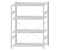 SCHULTE Steckregal, Fachbodenregale Stecksystem, Grundregal, einseitig nutzbar, H1800xB1300xT600 mm, 4 Fachböden, Fachlast 150 kg, RAL 7035 lichtgrau