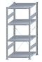 SCHULTE Steckregal, Fachbodenregale Stecksystem, Grundregal, einseitig nutzbar, H1800xB750xT800 mm, 4 Fachböden, Fachlast 250 kg, sendzimirverzinkt