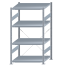 SCHULTE Steckregal, Fachbodenregale Stecksystem, Grundregal, einseitig nutzbar, H1800xB1000xT800 mm, 4 Fachböden, Fachlast 250 kg, sendzimirverzinkt