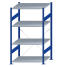 SCHULTE Steckregal, Fachbodenregale Stecksystem, Grundregal, einseitig nutzbar, H1800xB1000xT800 mm, 4 Fachböden, Fachlast 150 kg, RAL 5010 enzianblau / verzinkt